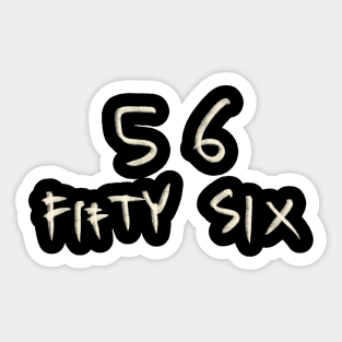 Hand Drawn Letter Number 56 Fifty Six Sticker